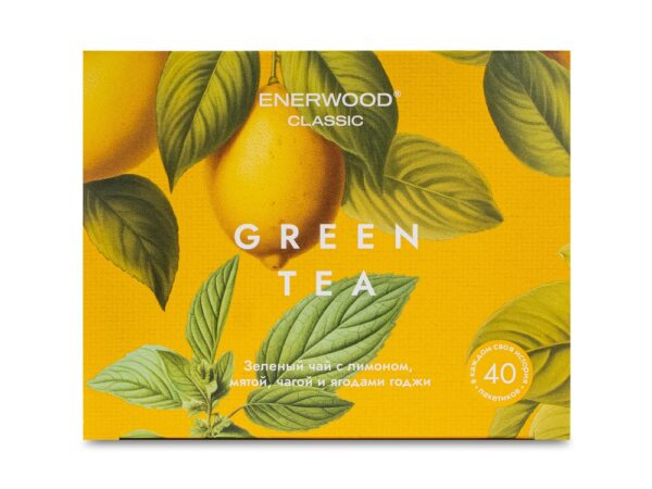 ჩინური მწვანე ჩაი პიტნით და ლიმონით