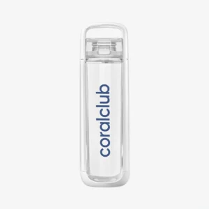 წყლის ბოთლი KOR One, თეთრი, ლურჯი ლოგო, 750 მლ